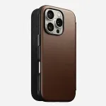 Nomad Modern Leather Folio iPhone 16 Pro Brown