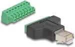DELOCK Adapter RJ45 Stecker > Terminalblock 8 Pin 2-teilig 3,81 mm