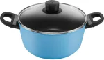 Ballarini CAPRERA Garnek 2H z pokrywką 24 cm niebieski