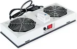 ROLINE Lftereinheit 2 Lfter, fr 19-Zoll Wandgehuse grau, Thermostat
