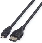 ROLINE HDMI High Speed Kabel mit Ethernet HDMI ST - Micro HDMI ST 2m