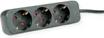 ROLINE 19.07.1067 power extension 3 m 3 AC outlet(s) Indoor Black