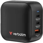 VERBATIM Mini GaN Charger 70W 3 Port US plug with EU and UK adaptors