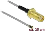 Delock Antennenkabel SMA Buchse zum Einbau zu I-PEX Inc., MHF&reg; 4L Stecker 1.37 35 cm Gewindel&auml;nge 10 mm