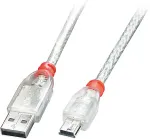 Lindy 0.2M USB 2.0 TYP A AN MINI-B KABEL TRANSPARENT