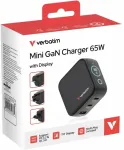VERBATIM Mini GaN Charger 65W TFT 2xUSB-C EU/UK/USA