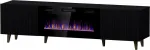 Cama MEBLE RTV cabinet PAFOS EF with electric fireplace 180x42x49 black matt