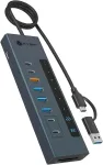 ICY BOX USB-jaotur 11-&uuml;hes USB 3.2 Type-C ja kaardilugejaga
