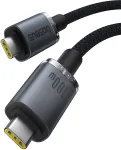 Baseus USB-kaabel USB-C otsik <-> USB-C otsik, 1.5m, 100W, 20Gbps, USB 3.2, must, vastupidav,