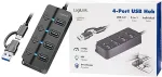 Logilink USB 3.2 Gen 1 Hub, 4-port, w/ switch for each port, black