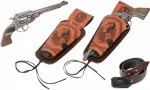 Pulio Cowboy set 2 revolvers with holsters Gonher