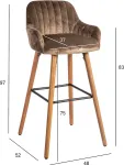 Home4you Baaritool ARIEL 48x52xH97cm, pruun