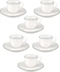 LA PORCELLANA BIANCA TERESA Zestaw 6 filiżanek z podstawką - 90 ml