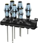 WERA 3334/3355/6 Schraubendrehersatz, Edelstahl + Rack