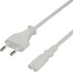 DELTACO Toitejuhe CEE 7/16 - C7, 1,5m, valge