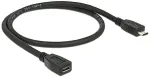 Delock Kabel USB 2.0 Micro B Stecker > USB 2.0 Micro B Buchse Verlngerung 0.5m