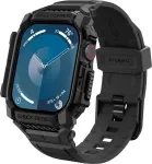 Spigen Kaitse&uuml;mbris kellarihmaga Rugged Armor Pro, Apple Watch Series 11 / 10 (46mm), must,