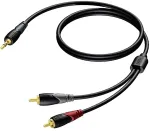 Procab 3,5 MM JACK MALE STEREO -2X RCA/CINCH MALE 5 M