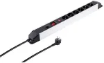 S/CONN S-Impuls Alu Steckdosenleiste 6-fach, SP, OP, schwarz