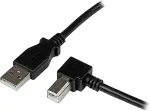 StarTech.com USB2.0 A auf B Kabel rechts gewinkelt - St/St - USB-Kabel - USB Typ A, 4-polig (M) - USB Typ B, 4-polig (M) - 2,0m (USB/USB2.0) - 90-Grad-Anschluss - Schwarz (USBAB2MR)