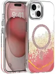 TelForceOne Epoxy Mag mobile phone case 15.5 cm (6.1") Cover Gold, Pink, Transparent