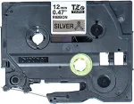 Tooner Brother TZE-R931 black on silver, 12 mm, textile tape
