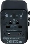 VERBATIM Universal Travel Adapter UTA-02, travel plug black, 1x USB-A, 1x USB-C