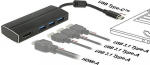 DELOCK USB 3.1 Gen 1 Adapter USB Type-C zu 3 x USB 3.0 Typ-A Hub + 1 x HDMI DP Alt Mode 4K 30 Hz