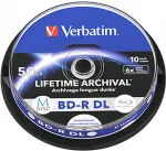 Toorikud VERBATIM 1x10 M-Disc BD-R BluRay 50GB 6x Speed Cakebox printable