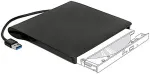 DeLOCK External enclosure for 5.25? Ultra Slim SATA drives 9.5mm to USB Type-A male, drive enclosure (black)
