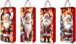 Home4you Kinkekott pudelile FUN SANTA, 12x36x9cm, mix