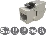 Solarix CAT6A STP RJ45 self-tapping keystone SXKJ-10G-STP-BK-SA Component Level and 4PPoE certification