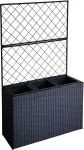 Home4you Lillekast WICKER taimetoega 83x29xH55/146cm, must