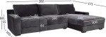 Home4you Nurgadiivan HERDIS PN 282x100/171xH88cm, tumehall