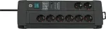 Brennenstuhl Premium-Line 8-way power strip Duo black, 3 meters, 60,000A surge protection