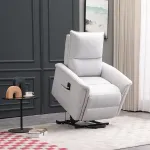 Home4you Tugitool GIANNI elektriline lift recliner 85x86xH106cm, hallikasvalge