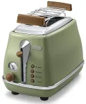 DeLonghi Icona Vintage Toaster CTOV 2103.GR 900W, Stainless steel, Crumb tray, Defrost, Green/Damaged package