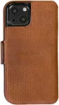 Krusell Kaitse&uuml;mbris kaanega Leather PhoneWallet, Apple iPhone 13, naturaalsest nahast, konjakipruun,