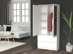 TOP E SHOP Topeshop SS-90 BIEL LUSTRO bedroom wardrobe/closet 5 shelves 2 door(s) valge
