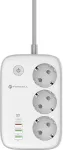 No name Listwa sieciowa Forcell F-Energy 3x schuko, USB-C 30W, 3x USB-A QC3.0 PD WiFi Tuya 2500W 10A