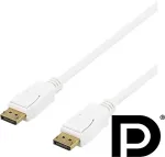 DELTACO DisplayPorti kaabel, 2m, 4K UHD, DP 1.2, valge