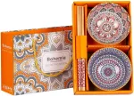 Home4you Komplekt BOHEMIA 2-kaussi ja s&ouml;&ouml;gipulgad, v&auml;rviline
