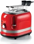 Ariete 149 Toaster with Tongs for 2 slices of bread - Automatic Ejection - Defrost - 6 Degrees of Browning - 800 Watt - Modern Line - Red