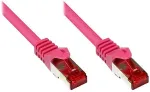 GoodConnections Patchkabel mit Rastnasenschutz, Cat. 6, S/FTP, PiMF, PVC, 250MHz, magenta, 3m,