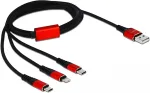 DeLOCK USB 3in1 Ladekabel f&uuml;r Lightning/Micro-USB/USB C 1m