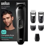 Braun Trimmer | 6-in-1 Style Kit 3 MGK3410 | Cordless | Number of length steps 13 | Black