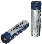 ANSMANN Li-Ion battery 18650 3400 mAh with micro USB charging socket (18650, 1 piece)