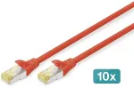 Digitus CAT 6A S/FTP Patchkabel, 10 St&uuml;ck, 3m, rot