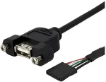 StarTech.com 30 cm Inbouwpaneel USB Kabel - USB A naar Moederbord Aansluitkabel F/F, USB A, Female/Female, 0.3, 20.00, 220.00, 125.00