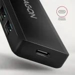 AXAGON HUE-C1A 4x USB3.2 Gen 1 Travel hub, USB-C power IN, w. 20cm Type-A cable